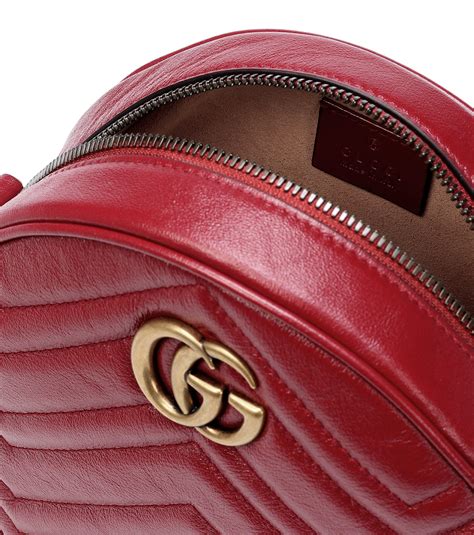 gg gucci marmont leather red